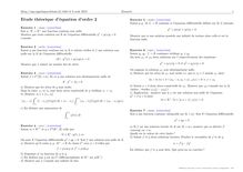 Sujet : Analyse, Equations différentielles linéaires, Etude théorique d équation d ordre 2