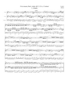Partition complète, Triosonata en E minor, QV 2:21, E minor, Quantz, Johann Joachim par Johann Joachim Quantz
