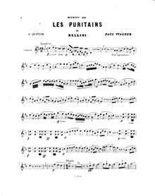 Partition de violon, quatuor No.8, Motifs de  I puritani 