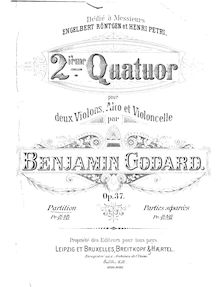 Partition complète, corde quatuor No.2, A Major, Godard, Benjamin