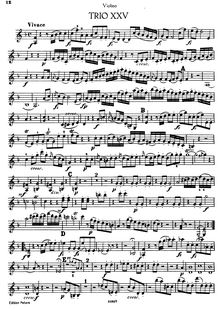 Partition de violon, 3 Piano Trios, Various:F majorD majorB♭ major