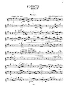 Partition de violon, violon Sonata No.1, Op.47, A major
