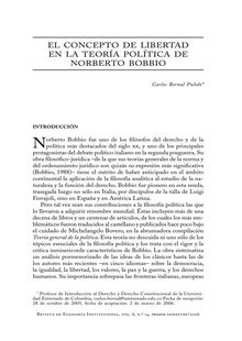 El concepto de libertad en la teoría política de Norberto Bobbio (The Concept of Liberty in Norberto Bobbio’s Political Theory)