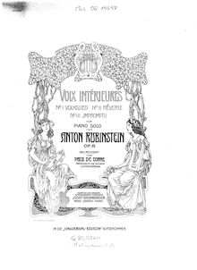Partition complète, 3 Interieures, Op.8, Rubinstein, Anton