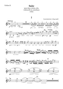 Partition violons II,  pour cordes, Janáček, Leoš