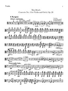 Partition altos, violon Concerto No 1, G minor, Bruch, Max