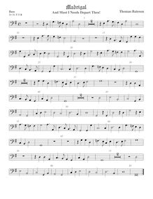 Partition viole de basse, pour First Set of anglais Madrigales to 3, 4, 5 et 6 voix par Thomas Bateson