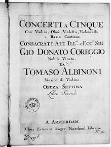 Partition violons II (400 dpi greyscale), 12 Concertos à cinque, Op.7