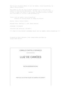 Luiz de Camões: notas biograficas - Prefacio da setima edição do Camões de Garrett