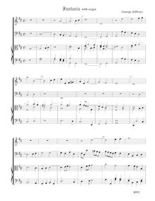 Partition complète, Fantasia pour 2 violes de gambe et orgue, Jeffreys, George