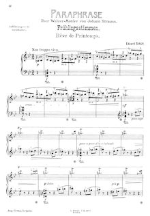 Partition No.12 - Frühlingstimmen (voix of Spring), Concert Paraphrases on J. Strauss s Waltz Motifs