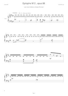 Partition 2 - Prestissimo (pour ceux tombés au champs d honneur), 3 Epitaphes pour Piano