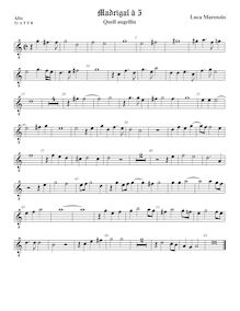Partition ténor viole de gambe 1, octave aigu clef, madrigaux pour 5 voix par  Luca Marenzio