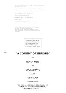  A Comedy of Errors  in Seven Acts