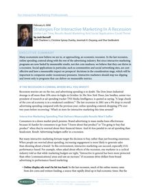 Strategies For Interactive Marketing In A Recession