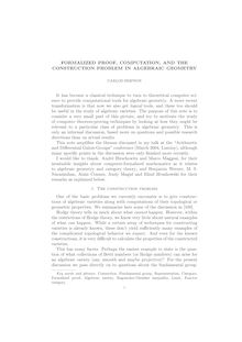 FORMALIZED PROOF COMPUTATION AND THE CONSTRUCTION PROBLEM IN ALGEBRAIC GEOMETRY