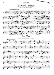 Partition de violon, Schwanengesang, Swan Song / Letztes Werk par Franz Schubert