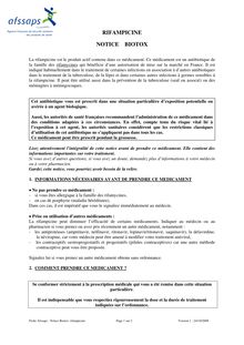 Notices Biotox des médicaments - Rifampicine 24/10/2008