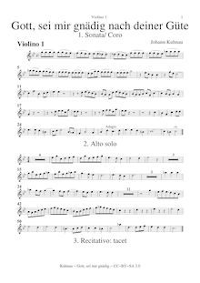Partition Complete PartsViolins I, II, III (=viole de gambe I), altos I, II, Violotta/Octave violon (=viole de gambe II), violoncelles/Basses,Continuo (realisation), Gott sei mir gnädig