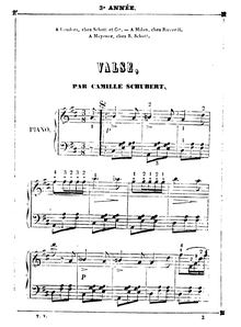 Partition complète, Valse, D major, Schubert, Camille