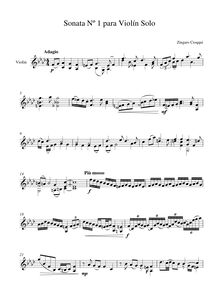 Partition complète, Sonata para Violín Solo, Quiroz, Ignacio Javier
