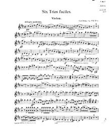 Partition de violon, 6 Piano Trios, Bohm, Carl