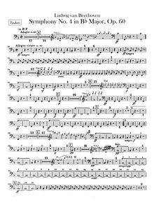 Partition timbales, Symphony No.4, B♭ major, Beethoven, Ludwig van
