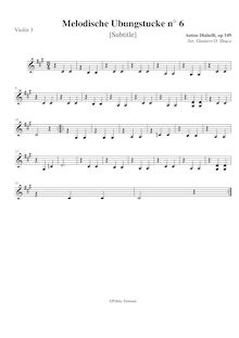 Partition violons III ou altos, 28 Melodische übungstücke, Melodic Practice Pieces par Anton Diabelli