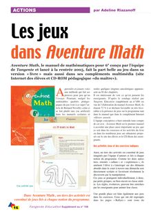 Les jeux dans Aventure Math - 16-17 AVENTURE MATHS