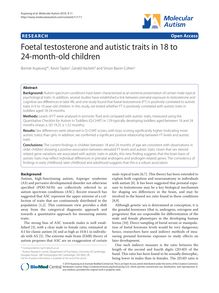 Foetal testosterone and autistic traits in 18 to 24-month-old children