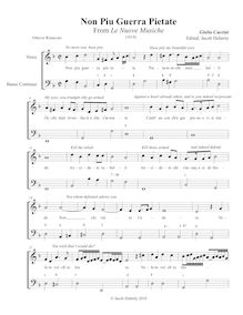 Partition voix et continuo score, Le nuove musiche, Caccini, Giulio