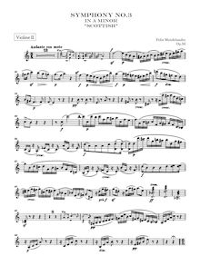 Partition violon II, Symphony No.3 en A minor, Sinfonie Nr.3 in a-Moll "Schottische"