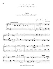 Partition , Duo en cors de chasse sur la Trompète, Premier livre de Pièces d Orgue
