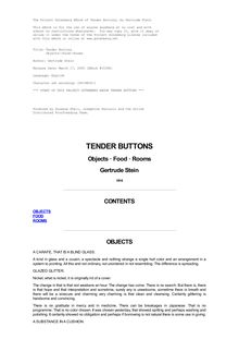 Tender Buttons - Objects—Food—Rooms