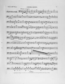Partition Basses, Fantasie on  Oberons Zauberhorn , Oberons Zauberhorn: grosse Fantasie für das Piano-Forte, mit Begleitung des Orchesters