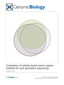 Comparison of solution-based exome capture methods for next generation sequencing
