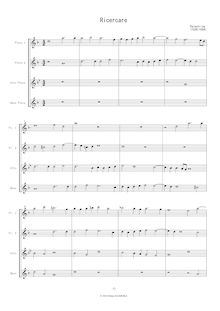 Partition complète, Ricerare en G minor, Palestrina, Giovanni Pierluigi da