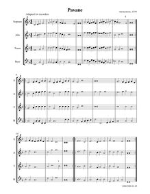 Partition complète (aigu notation, SATB enregistrements), Pavane
