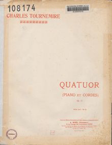 Partition complète et parties, Piano quatuor, Tournemire, Charles