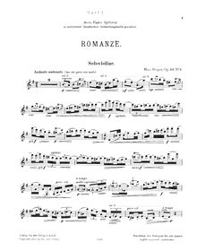 Partition de violon, 2 Romances pour violon et petit orchestre, Op.50