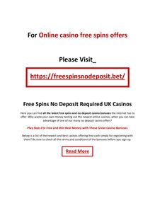 Online casino free spins offers