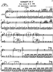 Partition Reduction pour 2 Pianos, Piano Concerto No.17, G major