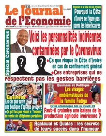 Journal de l’Economie n°565 - Du Lundi 20 au Dimanche 26 Mars 2020