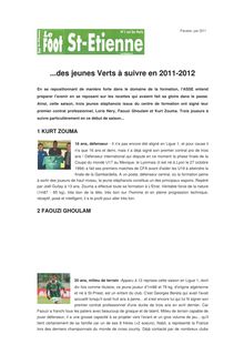 ...des jeunes Verts à suivre en 2011-2012