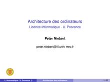Architecture des ordinateurs - Licence Informatique - U. Provence