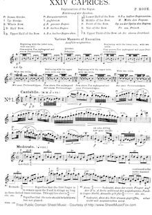 Partition Caprices Nos. 1-5, 24 Caprices pour violon, Rode, Pierre