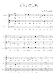 Partition complète (SAB chœur a cappella), What Child is This