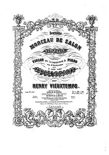Partition de violon, 6 Morceaux de Salon, Op.22, Vieuxtemps, Henri par Henri Vieuxtemps