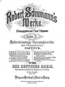 Partition complète, Der deutsche Rhein, WoO 1, C major, Schumann, Robert par Robert Schumann