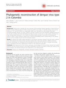 Phylogenetic reconstruction of dengue virus type 2 in Colombia